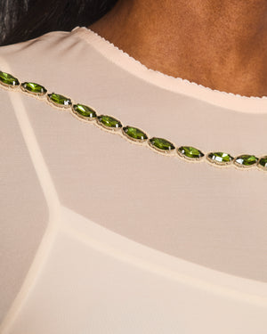 Simone Rocha Light Pink Sheer Embellished Carnation Top Size UK 6