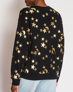 Gucci Black Sweatshirt with Gold Star Print GG Logo Size S (UK 8)