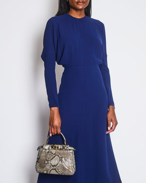 Victoria Beckham Navy Blue Dolman Sleeve Midi Dress Size UK 6