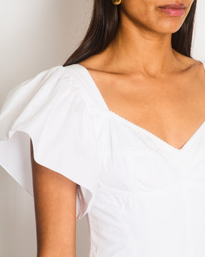 Dolce & Gabbana White Poplin Mini Corset Dress with Ruffle Details Size IT 44 (UK 12) RRP £1,400