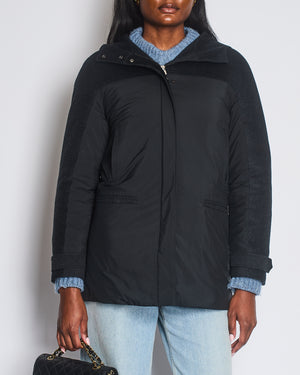 Loro Piana Black and Grey Cashmere Hooded Zip Jacket Size IT 40 (UK 8)