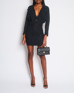 Chanel Black Shimmery Mini Skirt Size FR 36 (UK 8)