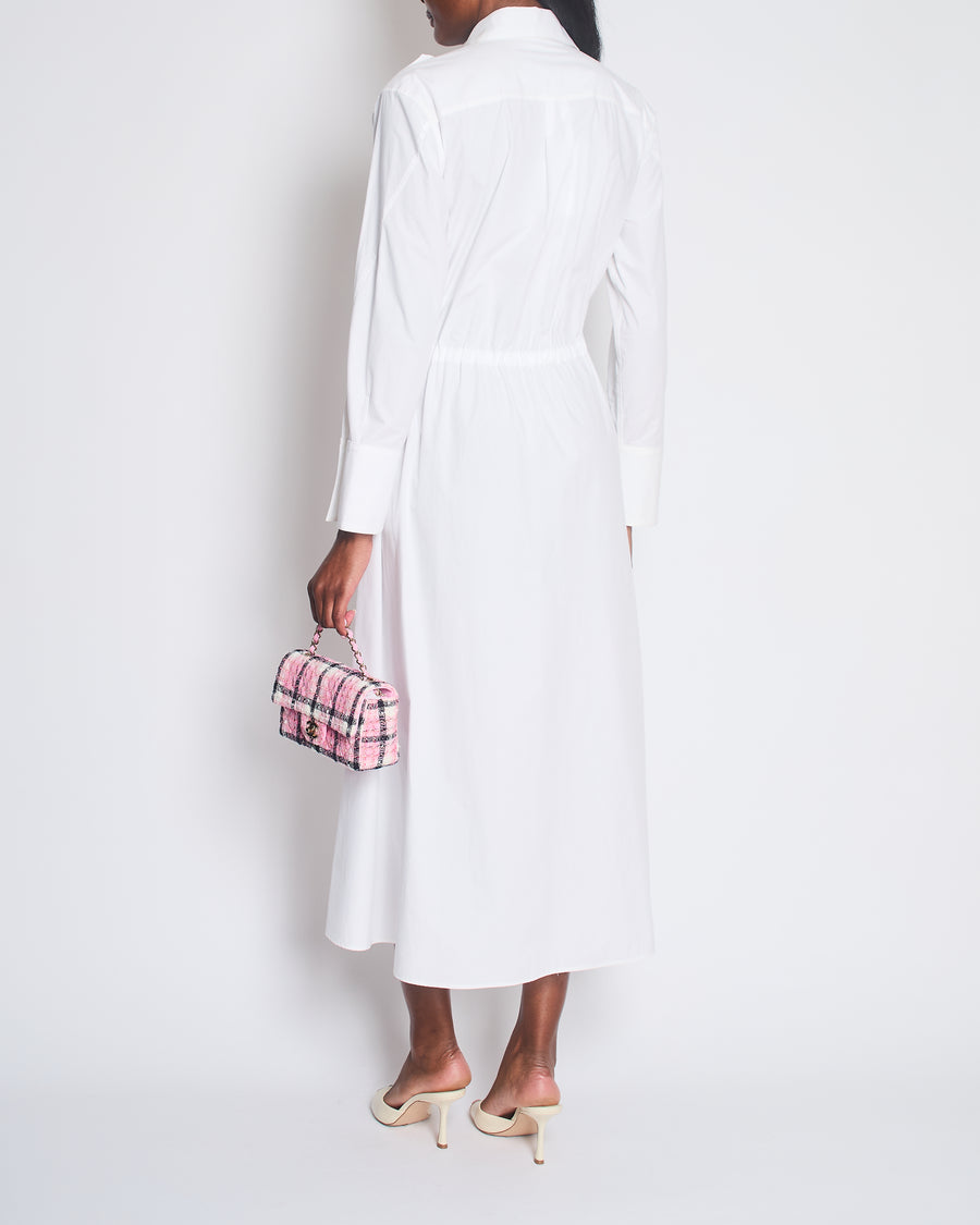 Valentino White Rose Shirt Dress in Cotton Poplin in Size IT 36 (UK 4)