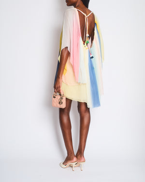 Chloé Multicolour Rainbow Silk Long Sleeve Mini Dress Size FR 42 (UK 14)