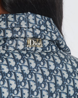 Christian Dior Navy & Cream Monogram Puffer Cropped Jacket Size FR 36 (UK 8)