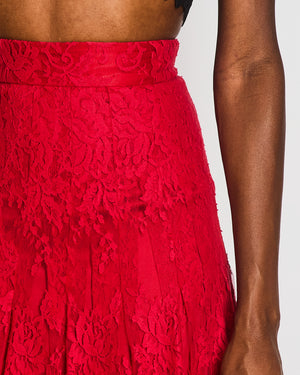 Dolce & Gabbana Red Lace Maxi Skirt Size IT 36 (UK 4)