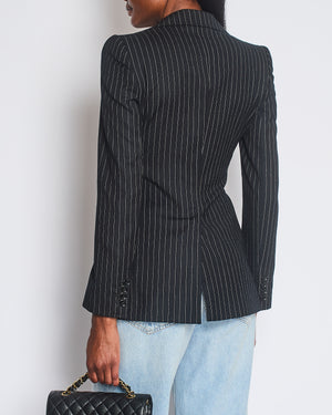 Dolce & Gabbana Black and White Pinstripe Single Breasted Blazer IT 38 (UK 6)