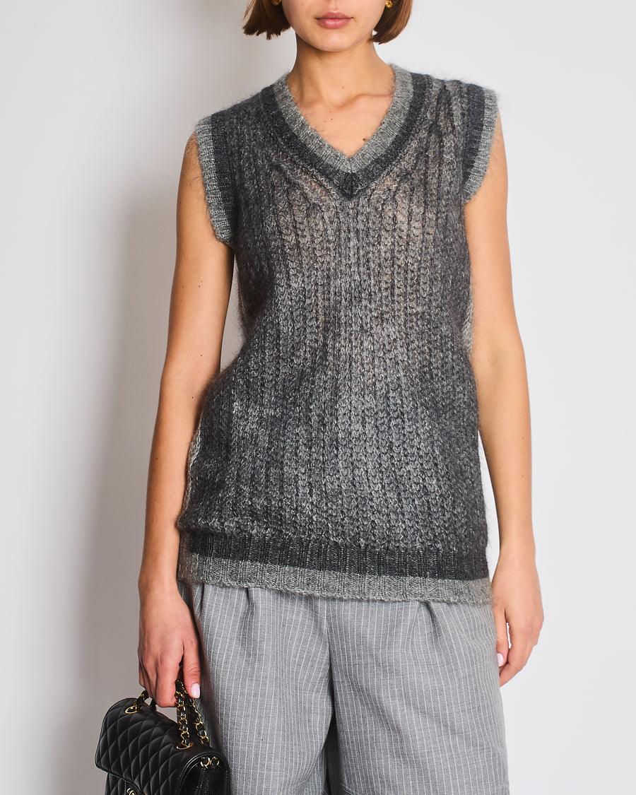 Prada Mohair Grey Long Vest IT 38 (UK 6)