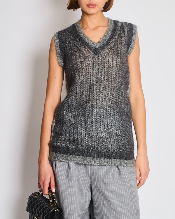 Prada Mohair Grey Long Vest IT 38 (UK 6)