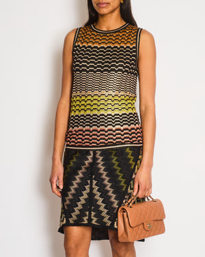 Missoni Brown Zig-Zag Vest Top and Skirt Set Size IT 40/44 (UK 8/12)