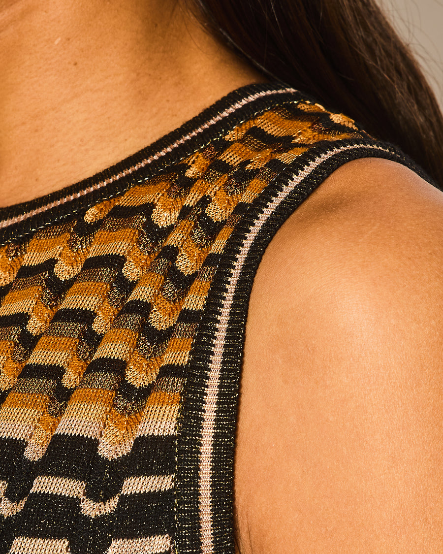 Missoni Brown Zig-Zag Vest Top and Skirt Set Size IT 40/44 (UK 8/12)