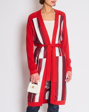 Hermès Red Brides de Cour Silk & Cashmere Cardigan Size FR 34 (UK 6)