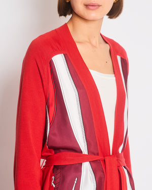 Hermès Red Brides de Cour Silk & Cashmere Cardigan Size FR 34 (UK 6)