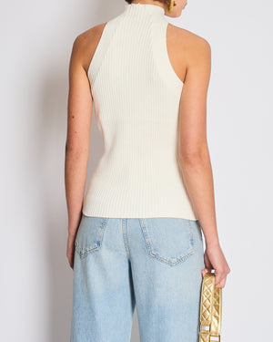 Dion Lee White Cut-Out High Neck Knotted Top Size FR 36 (UK 8)