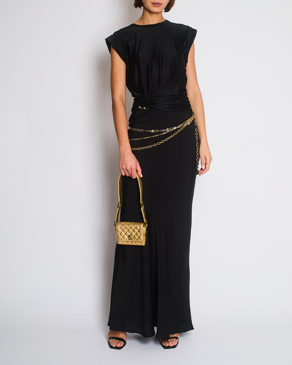 Rabanne Black Sleeveless Top & Midi Skirt with Detachable Chain Detail Size FR 34/36 (UK 6/8)