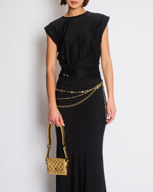 Rabanne Black Sleeveless Top & Midi Skirt with Detachable Chain Detail Size FR 34/36 (UK 6/8)