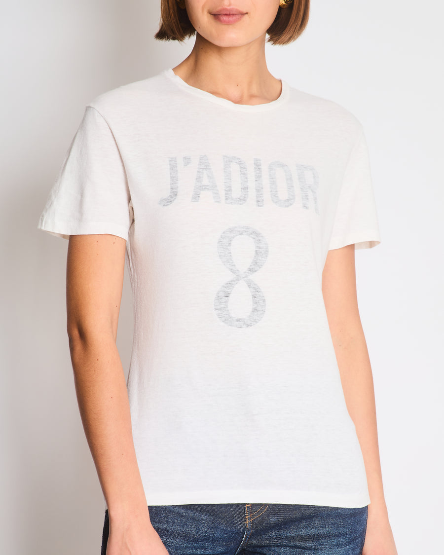 Christian Dior White J'Adore Short Sleeve T-Shirt Size XS (UK 4/6)