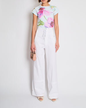 Dion Lee White Cargo Trousers with Pocket and Drawstring Detail Size FR 34 (UK 6)