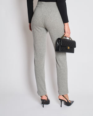 Loro Piana Charcoal Grey Cashmere Sweatpants with Tree Embroidered Detail Size IT 40 (UK 8)