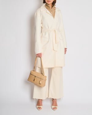 Christian Dior Cream Pleated Coat with Pocket Detail Size FR 40 (UK 12)