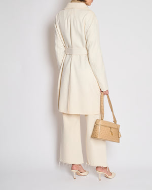 Christian Dior Cream Pleated Coat with Pocket Detail Size FR 40 (UK 12)