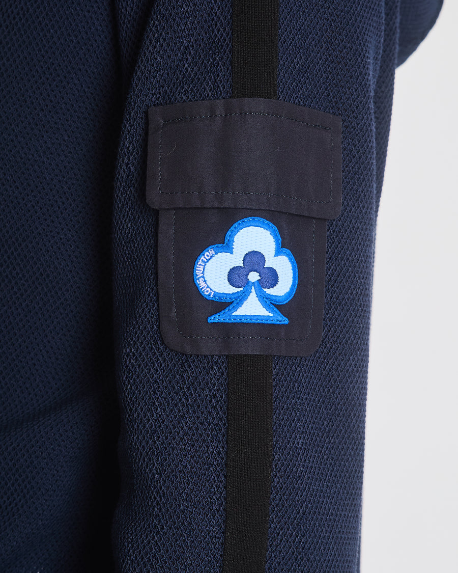 Louis Vuitton Blue Mesh Hoody with Monogram Trim Detail Size L (UK 12/14)