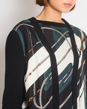 Hermès Black Clic Clac Two Piece Cardigan and Vest Set Size FR 40 (UK 12)