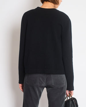 Hermès Black Clic Clac Two Piece Cardigan and Vest Set Size FR 40 (UK 12)