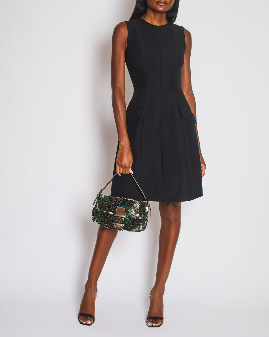 Christian Dior Black Halter Neck Midi Dress with Pocket Detail Size FR 38 (UK 10)