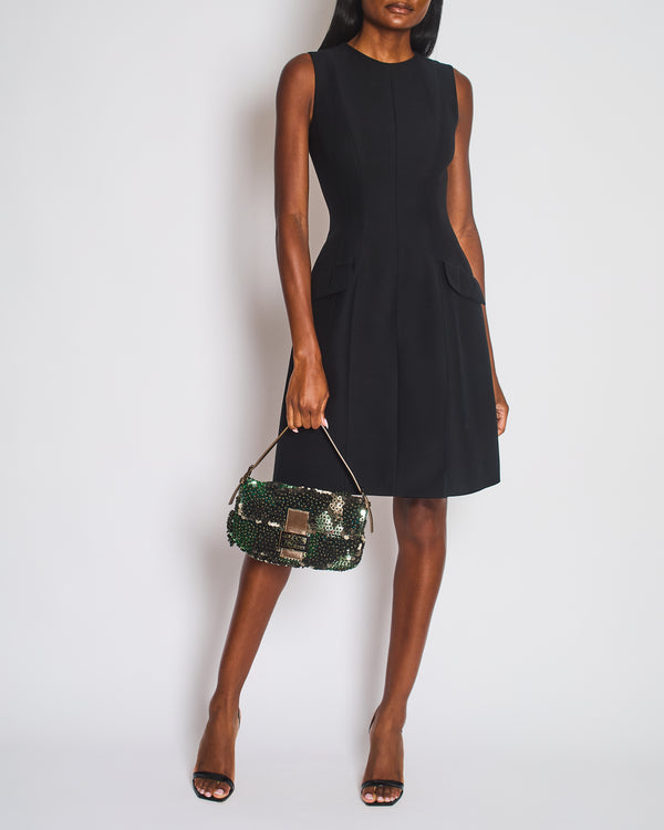 Christian Dior Black Halter Neck Midi Dress with Pocket Detail Size FR 38 (UK 10)