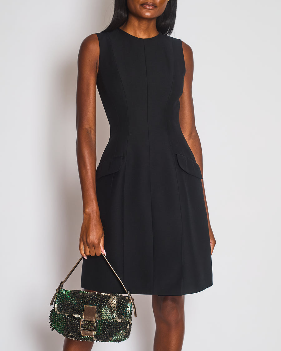 Christian Dior Black Halter Neck Midi Dress with Pocket Detail Size FR 38 (UK 10)