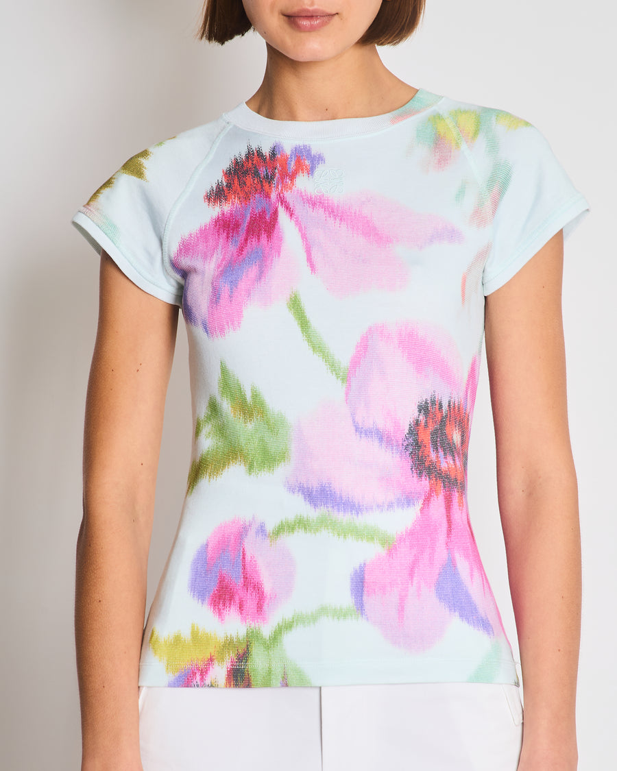Loewe Cotton Multicolour Floral Print T-Shirt Size S (UK 10) RRP £450