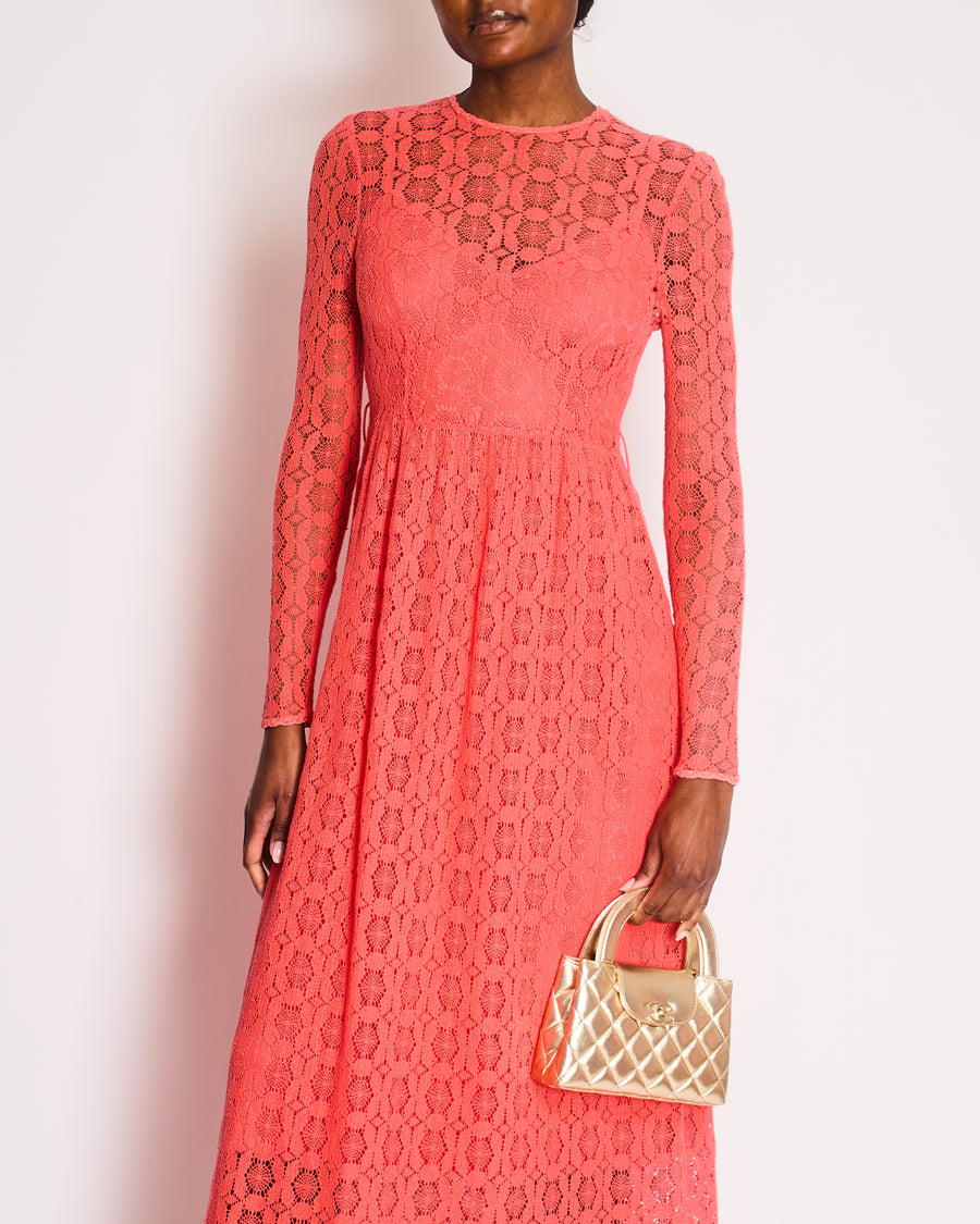 Zimmermann Coral Crochet Maxi Dress Size 2 (UK 12)