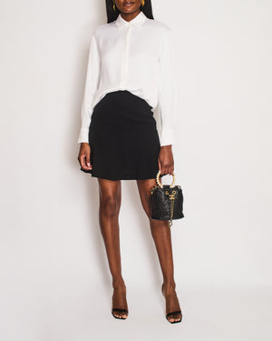 Loewe White Silk Shirt with Gold Cufflink Details Size FR 36 (UK 8)