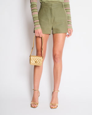 Christian Dior Khaki Mid-Rise Shorts with Pocket Detail Size FR 36 (UK 8)