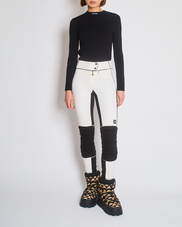 Fendi White Ski Trousers with Knee Pads and Black Panelling Size IT 38 (UK 6)