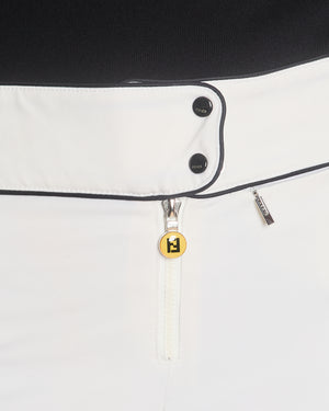 Fendi White Ski Trousers with Knee Pads and Black Panelling Size IT 38 (UK 6)