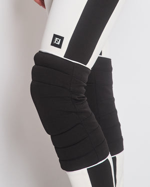 Fendi White Ski Trousers with Knee Pads and Black Panelling Size IT 38 (UK 6)