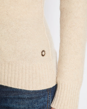 Loro Piana Beige High Neck Long Sleeve Cashmere Jumper Size IT 40 (UK 8)