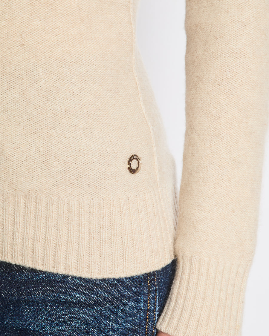 Loro Piana Beige High Neck Long Sleeve Cashmere Jumper Size IT 40 (UK 8)