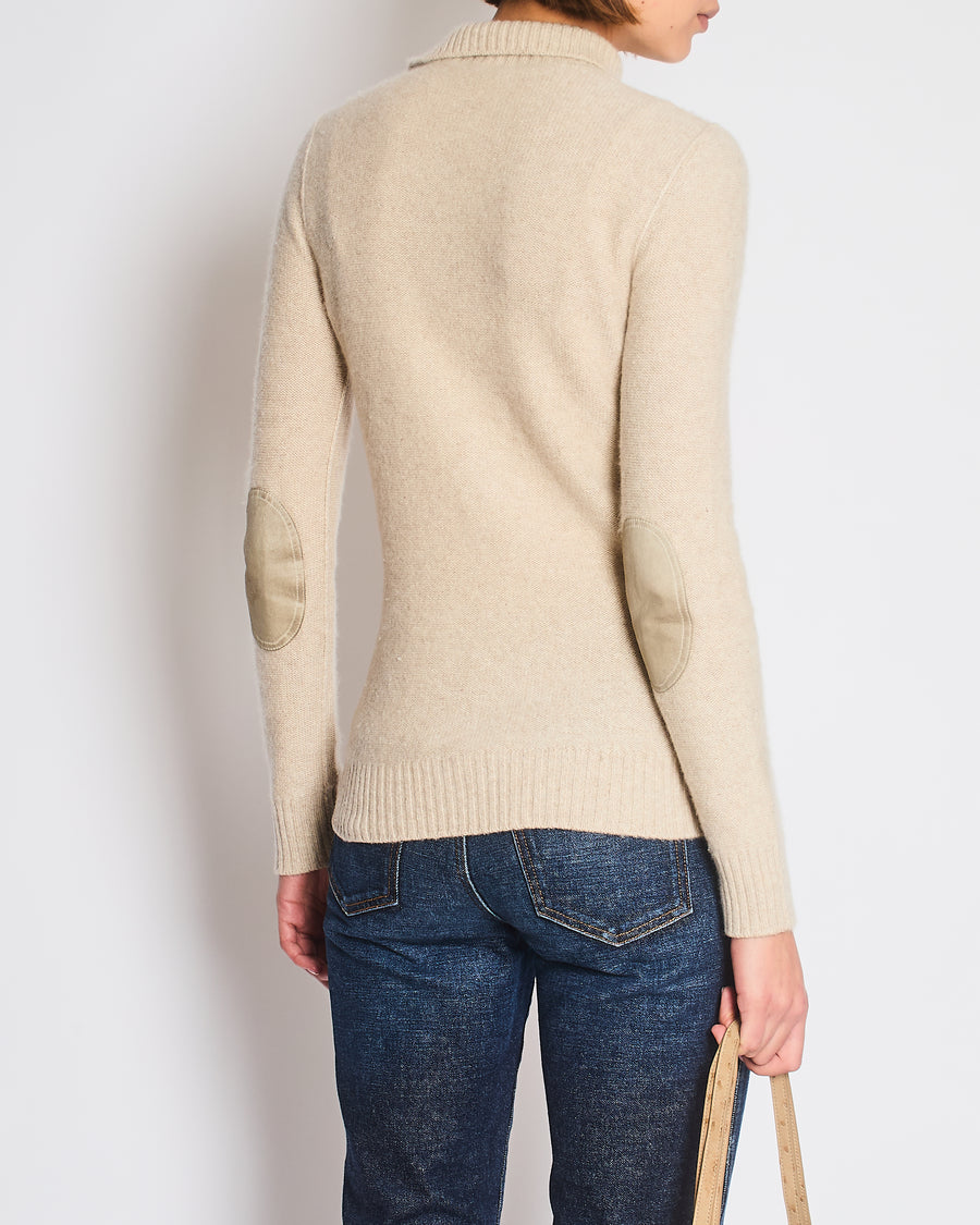 Loro Piana Beige High Neck Long Sleeve Cashmere Jumper Size IT 40 (UK 8)