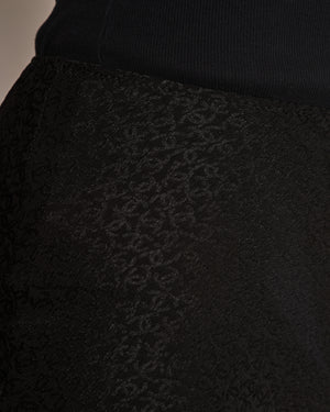 Chanel Black Silk Micro Shorts with CC Logo Prints Size FR 36 (UK 8)