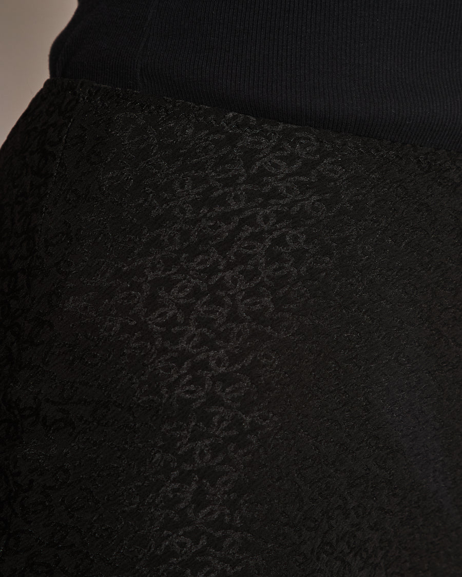 Chanel Black Silk Micro Shorts with CC Logo Prints Size FR 36 (UK 8)