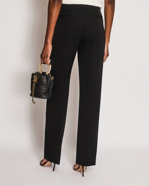 Saint Laurent Black Pin Stripe Straight Leg Trousers Size FR 36 (UK 8)