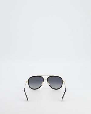 Gucci Gradient Aviator Sunglasses with Black & Gold Frame