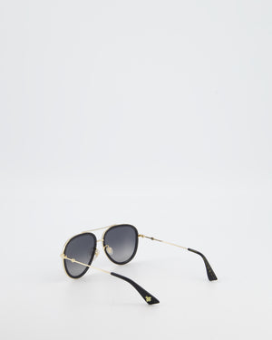 Gucci Gradient Aviator Sunglasses with Black & Gold Frame