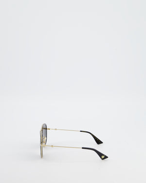 Gucci Gradient Aviator Sunglasses with Black & Gold Frame