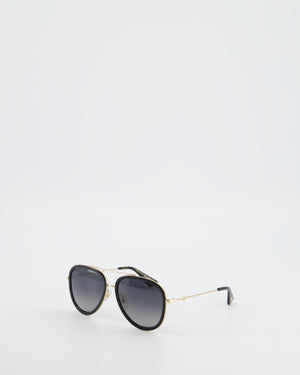 Gucci Gradient Aviator Sunglasses with Black & Gold Frame