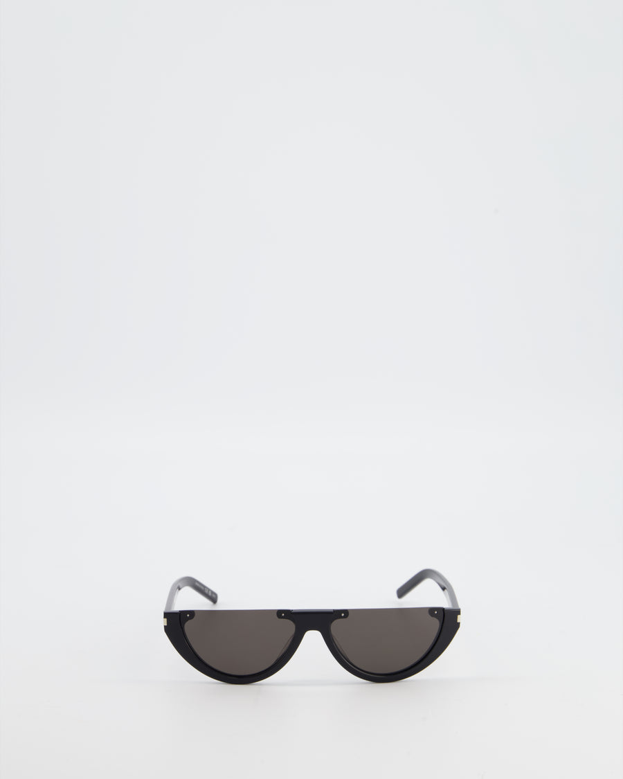 Saint Laurent Black Half-Moon Sunglasses