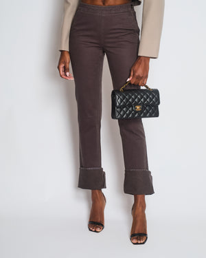 Chanel AW/01 Brown Faded Wash Jeans with Flared Cuff Size FR 36 (UK 8)